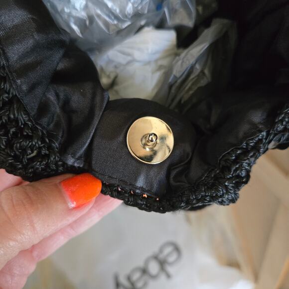 FLR PWR Upcycled Sunflower Hobo bag coin purse black sequin yellow orange - Picture 10 of 17